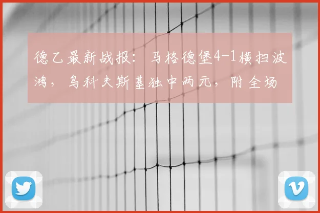 德乙最新战报:马格德堡4-1横扫波鸿,乌科夫斯基独中两元,附全场录像回顾